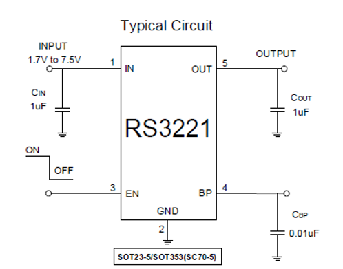 Runic low-power LDO RS3221 assists in the design of smart home sensors and MCU power supply, with small package size and low quiescent current as low as 1uA